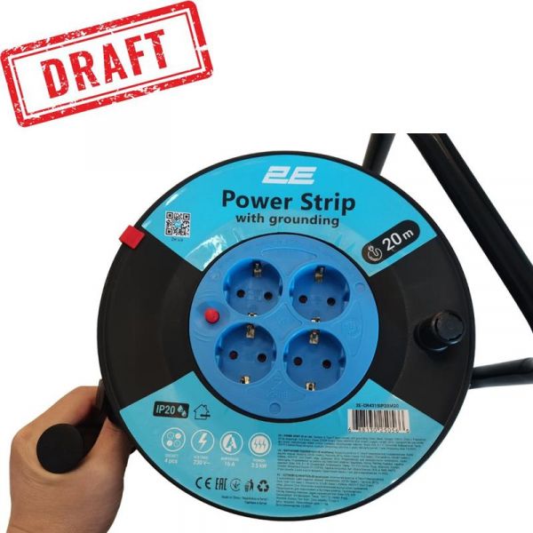 ������� ���������� 2E 4XSchuko �� �������, ��20, 3G*1.5��, 20�, black 2E-CR4315IP20M20 - �������� 1