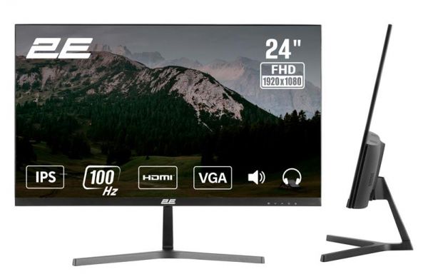 ������� 2E 23.8" D2425B D-Sub, HDMI, MM, IPS, 100Hz, FreeSync 2E-D2425B-01.EU - �������� 1