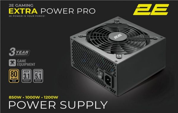 ���� ������� 2E GAMING Extra Power Pro ATX3.1 GEN5.0  (1200W), >90%, 80+ Gold, 140��, 1xMB 24pin(20+4), 2xCPU 8pin(4+4), 3xMolex, 9xSATA, 6xPCIe 8pin(6+2), 1xPCIe GEN5 16pin, Full Modular 2E-EP1200GMII-140 - �������� 1