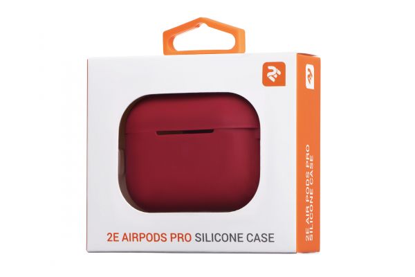  2  Apple AirPods Pro, Pure Color Silicone (2.5mm) , Cherry red 2E-PODSPR-IBPCS-2.5-CHR -  4