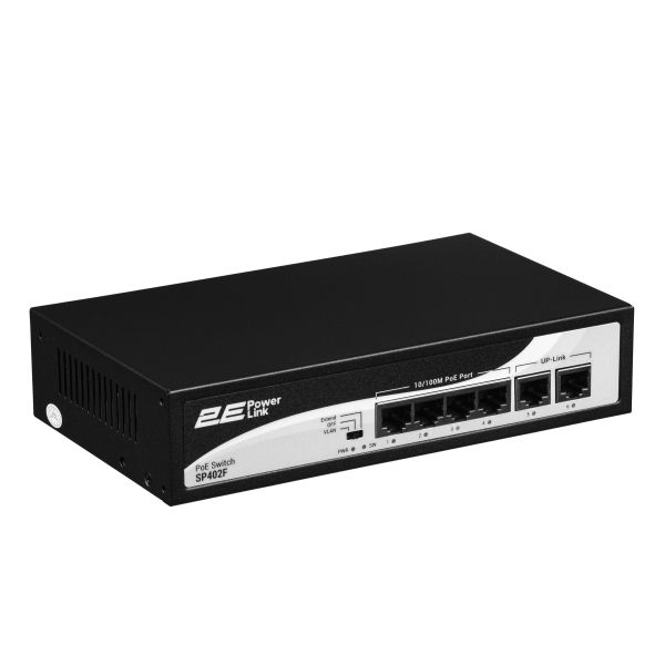 ���������� 2E PowerLink SP402F 6xFE (4xPoE, 2xUplink), 55��, ������������� 2E-SP402F-2 - �������� 2
