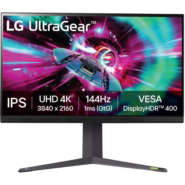  LG 31.5" 32GR93U-B2 xHDMI, DP, USB, Audio, IPS, 3840x2160, 144Hz, 1ms, DCI-P3 95%, G-SYNC, FreeSync, Pivot, HDR400 32GR93U-B -  1