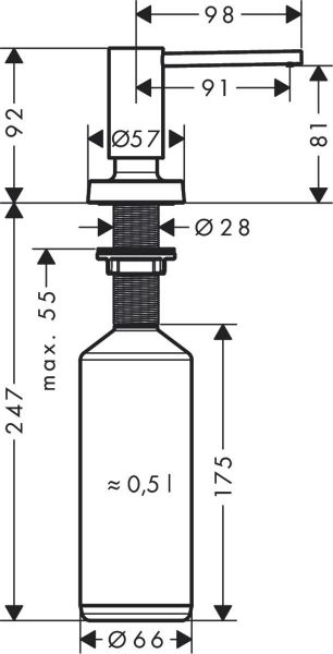 ������� ��� ������ ������� Hansgrohe A51, 500��, �������� 40448800 - �������� 6