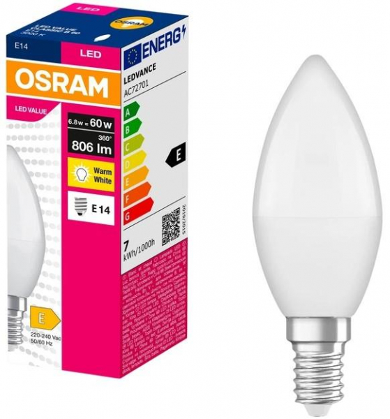 ����� OSRAM LED E14 6.8�� 3000� 806�� �60 VALUE 4058075628625 - �������� 1