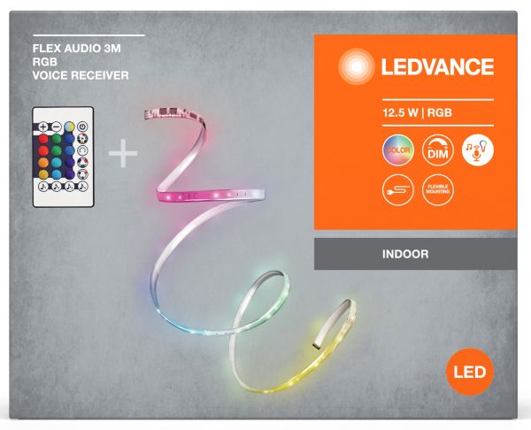   LEDVANCE FLEX AUDIO 12,5W, 3M RGB VR RC 4099854095382 -  5