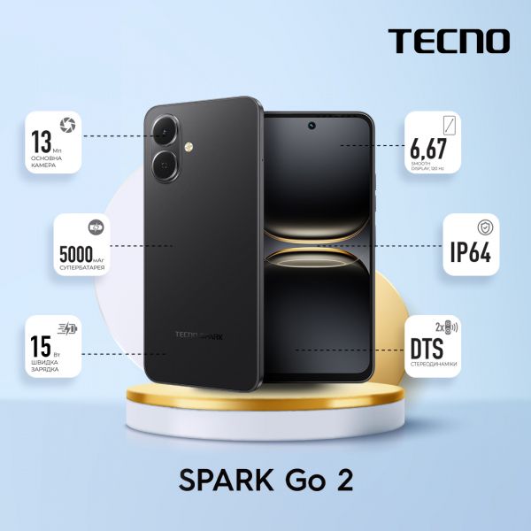 �������� TECNO Spark Go 2 (KM4) 3/64�� Ink Black (4894947089534) - �������� 4