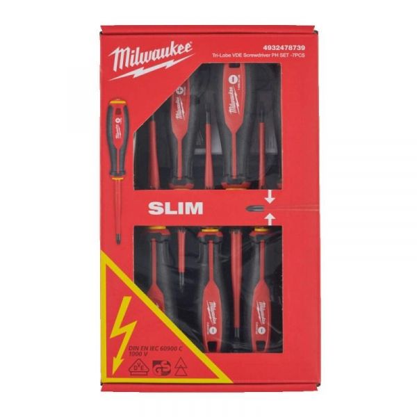 �������� Milwaukee ������������� VDE �� 1000�, SL2,5, SL3, SL4, SL5.5, PH1,PH2, ��������-������ ����� 7�� 4932478739 - �������� 1