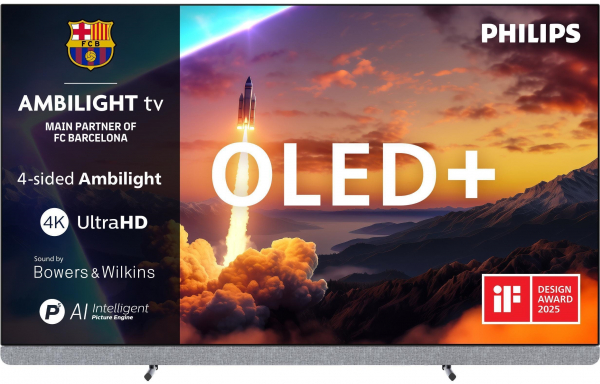 ��������� 55" Philips OLED+ 4K 144Hz Smart Google TV Black Ambilight Bowers & Wilkins sound 55OLED910/12 - �������� 1