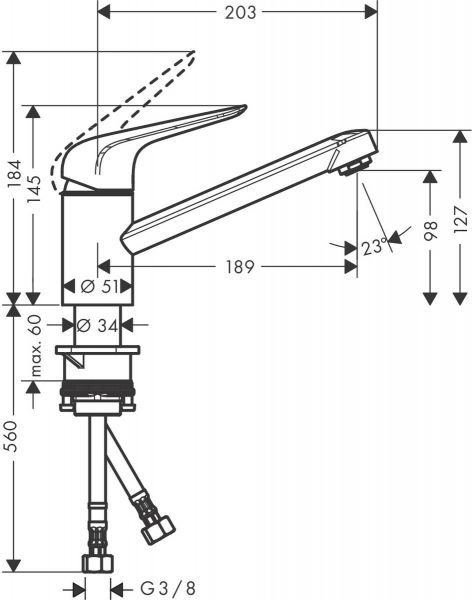 ��������� ��� ����� Hansgrohe Focus M42, ��.������ - 203��, ����������, 1 �����, KM100, ����� 71808800 - �������� 3