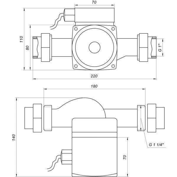����� �������������� Optima OP25-40-180, G 1 1/4", 10 ���, 180��, 71��, 230� 8120 - �������� 6