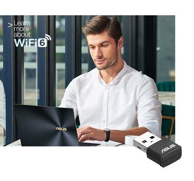 WiFi-������� ASUS USB-AX55 nano AX1800 USB 3.0 WPA3 MU-MIMO OFDMA 90IG06X0-MO0B00 - �������� 2
