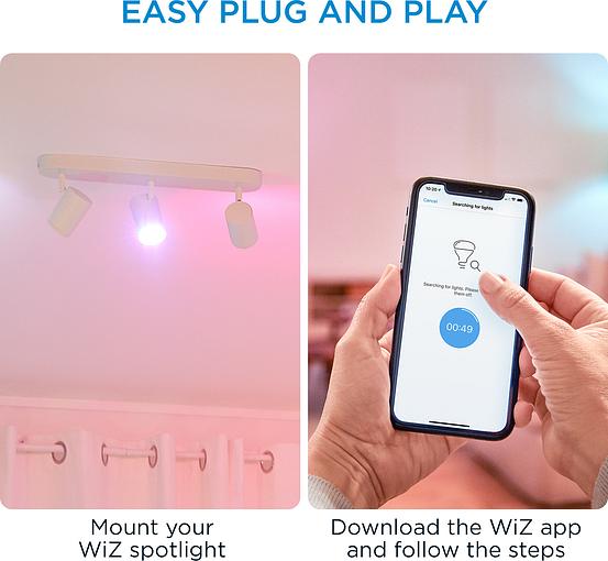 ���������� �������� ��������� ����� WiZ IMAGEO Spots, 3�5W, 2200-6500K, RGB, Wi-Fi, ����� 929002658901 - �������� 10