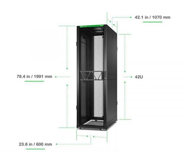 ���� APC NetShelter SX Server Rack Gen 2, 42U, 1991H x 600W x 1070D mm, with Sides, Black AR3100B2 - �������� 1