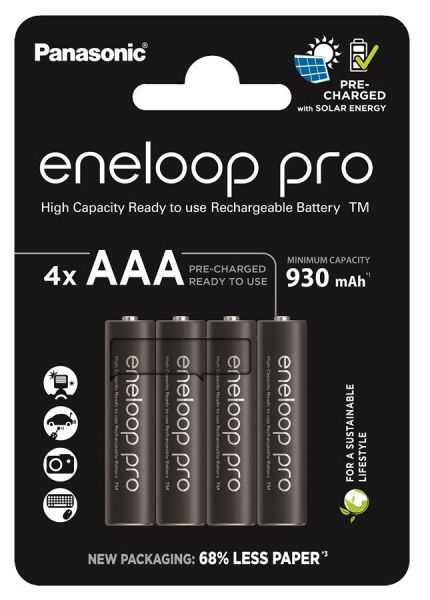 ����������� Panasonic Eneloop NI-MH Pro AAA 930 ���, 4 ��. BK-4HCDE/4CP - �������� 1