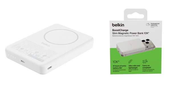 Belkin Power Bank 10000mAh, Slim Magnetic Wireless, white BPD015HQWH - �������� 7