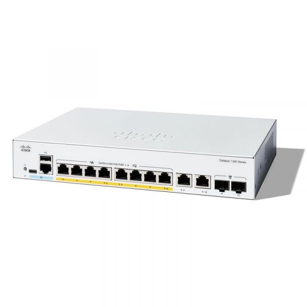 ���������� Cisco Catalyst 1300 8xGE, PoE, Ext PS, 2x1G Combo C1300-8P-E-2G - �������� 1