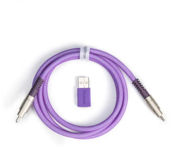 ���� ������ USB-C + USB A to USB-C 1.0m Double-Sleeved Geek purple Keychron (CAB23_KEYCHRON) - �������� 1