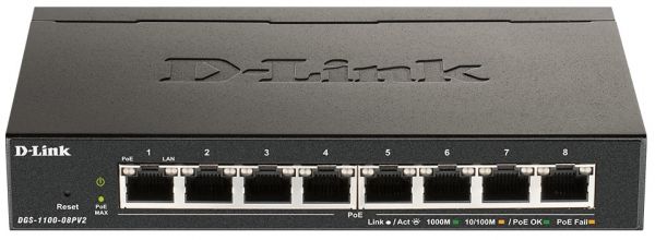 D-Link ��������� DGS-1100-08PV2 8xGE PoE 64��, EasySmart DGS-1100-08PV2 - �������� 1