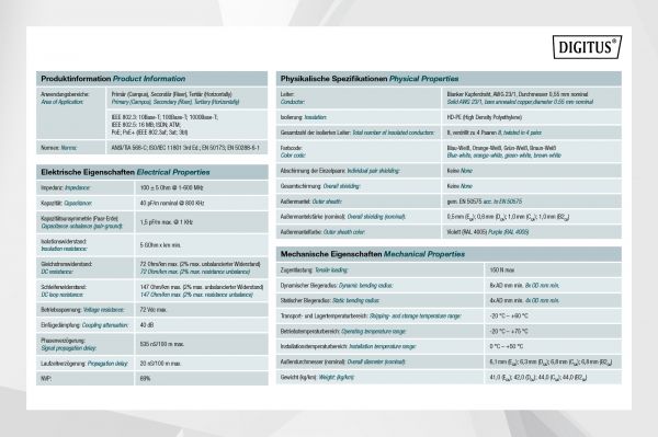 ������ DIGITUS CAT 6 U-UTP, 100m, AWG 23/1, LSZH-1, ���������� DK-1613-VH-1 - �������� 10