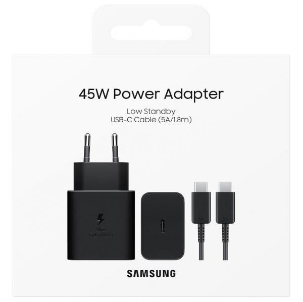 �������� ������� Samsung 45W Compact Power Adapter (w C to C Cable) Black (EP-T4511XBEGEU) - �������� 1