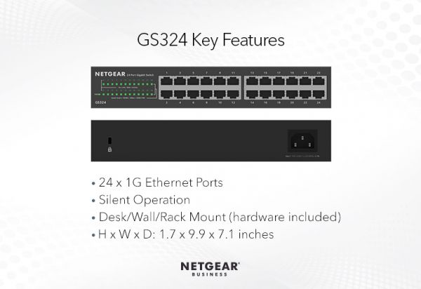 ���������� NETGEAR GS324 24xGE, ������������� GS324-200EUS - �������� 1
