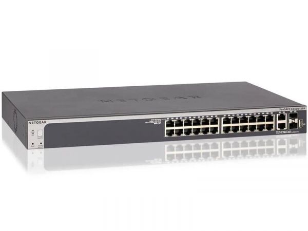 ���������� NETGEAR GS728TXP 24xGE PoE, 2x10GE, 2xSFP+, 195��, ����������� L2 GS728TXP-300EUS - �������� 1