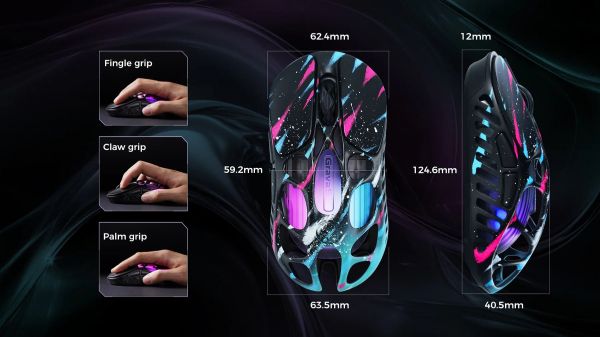 ���� GravaStar Mercury X Pro, 8K, BT/WL/USB-A, RGB, Neon Graffiti GS_X_PRO_CG_BLK - �������� 7