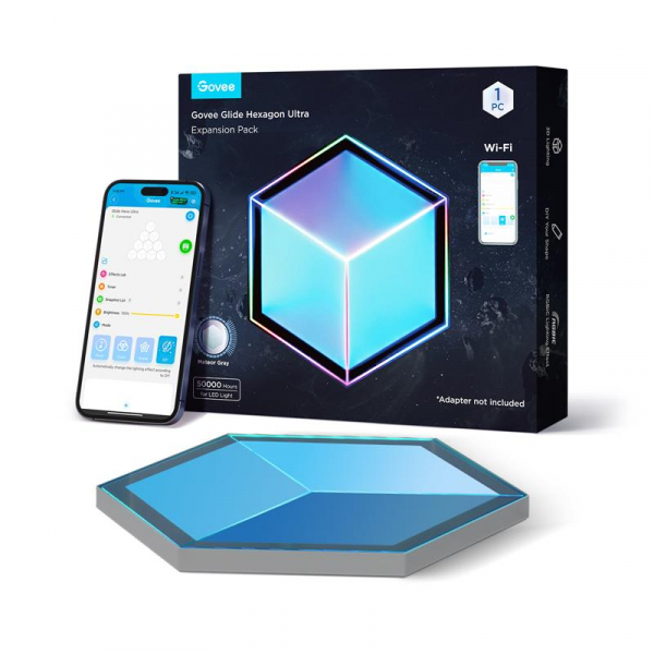 ��������� ���������� Govee H106A Glide Hexagon Light Panels Ultra expansion pack, 1��, RGBIC, WI-FI/Bluetooth, ���������� H106A007 - �������� 1
