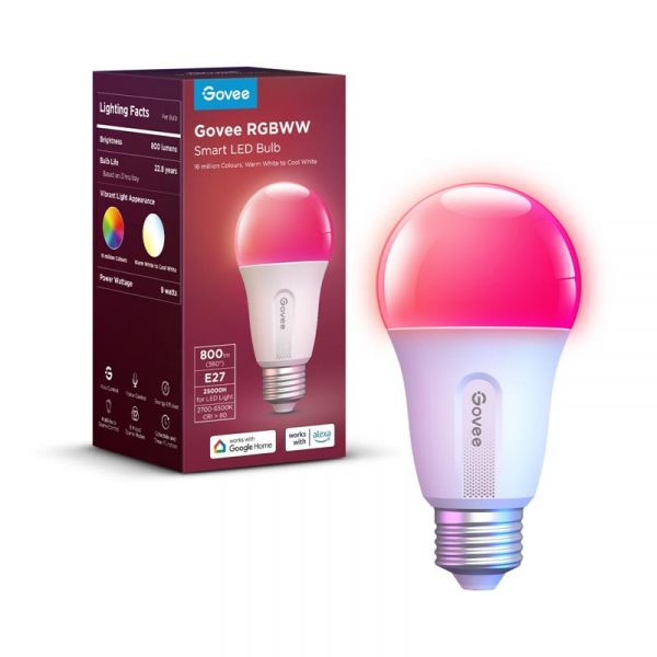 ����� ����� Govee H6004, E27, 9W, 800Lm, 2700K-6400K, RGB, WI-FI/Bluetooth, ����� H6004CC1 - �������� 1