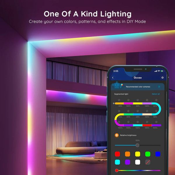Govee ������ ���������� ������� H618A RGBIC Basic Wi-Fi + Bluetooth LED Strip Light 5� ����� H618A3D1 - �������� 14