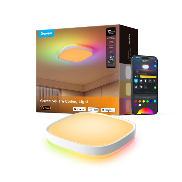 ���������� ���������� Govee H60A4 30cm Smart Square Ceiling Light, RGBWW + RGBIC, WI-FI/Bluetooth, ���� H80A4C01 - �������� 1