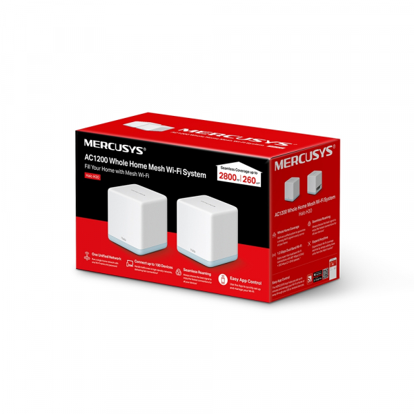 ������� WiFi-Mesh MERCUSYS Halo H30 AC1200, 2xFE LAN/WAN, 2��� HALO-H30-2-PACK - �������� 2