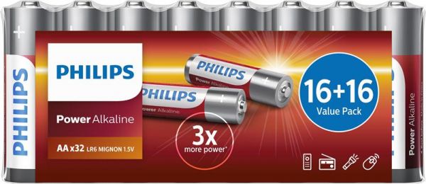 ��������� Philips Power Alkaline AA �����. �����, 32 �� LR6P32FV/10 - �������� 1