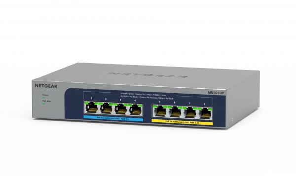 ���������� NETGEAR MS108UP, 4x2,5GE PoE+, 4x2,5GE PoE++(60��/����), 230��, ������������� MS108UP-100EUS - �������� 3