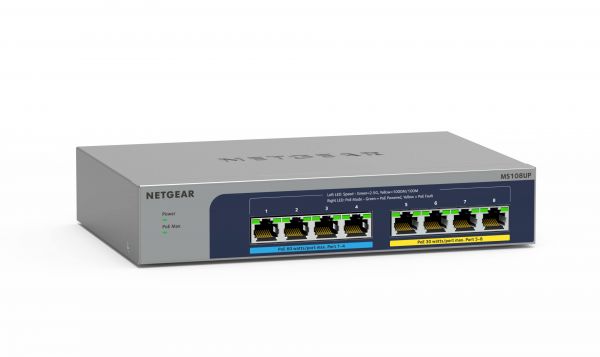 ���������� NETGEAR MS108UP, 4x2,5GE PoE+, 4x2,5GE PoE++(60��/����), 230��, ������������� MS108UP-100EUS - �������� 2