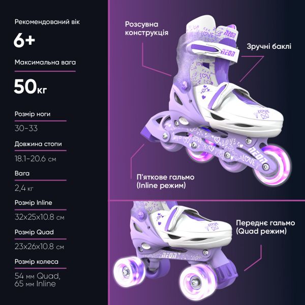 ��������� ������ Neon Combo Skates ��������� (������ 30-33) NT09L4 - �������� 9