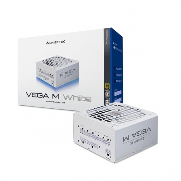 ���� �������� CHIEFTEC Vega M  (750W), >90%, 80+ Gold, 135�� FDB, 1xMB 24pin(20+4), 2xCPU 8pin(4+4), 3xMolex, 6xSATA, 4xPCIe 8pin(6+2), 1xPCIe GEN5 16pin, Fully Modular, White PPG-750-CW - �������� 1