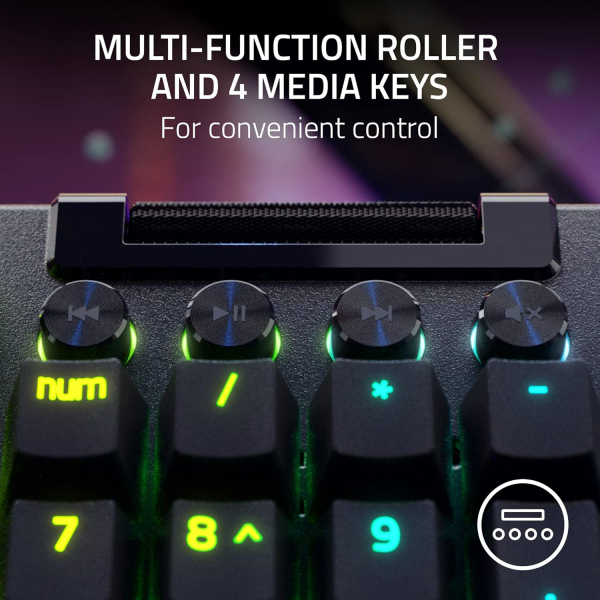 ��������� ��������� Razer BlackWidow V4 Pro 104key, Yellow Switch, USB-A, EN, RGB, ������ RZ03-04681800-R3M1 - �������� 8