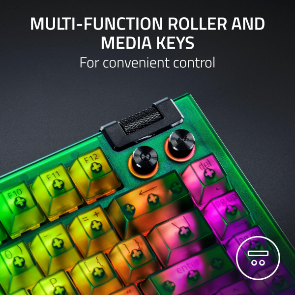 ��������� ��������� Razer BlackWidow V4 75%, 83key, Mechanical Tactile Switch GEN-3, USB-A, EN, RGB, Phantom Green Ed. RZ03-05003300-R3M1 - �������� 6