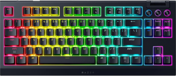 ��������� ��������� Razer BlackWidow V4 TKL HyperSpeed, 87key, Orange Switch Gen-3, USB-A/WL/BT, EN, RGB, ������ RZ03-05480100-R3M1 - �������� 1