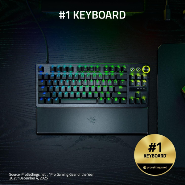 ��������� ��������� Razer Huntsman V3 Pro TKL 8KHz, 84key, Analog Optical Switch Gen-2, USB-A, EN, RGB, ������ RZ03-05520100-R3M1 - �������� 2