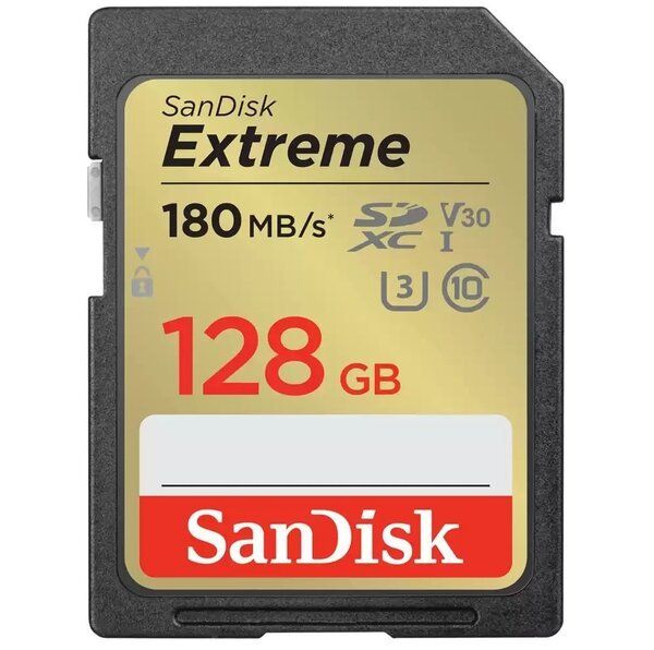 ����� ������ SanDisk SD  128GB C10 UHS-I U3 R180/W90MB/s Extreme V30 SDSDXVA-128G-GNCIN - �������� 1