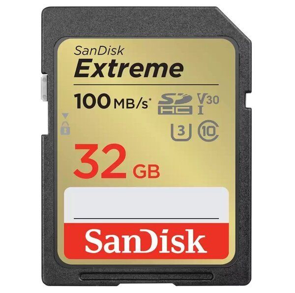   SanDisk SD   32GB C10 UHS-I U3 R100/W60MB/s Extreme V30 SDSDXVT-032G-GNCIN -  2