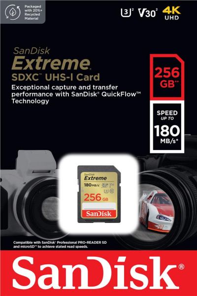 ����� ���'�� SanDisk SD 256GB C10 UHS-I U3 R180/W130MB/s Extreme V30 SDSDXVV-256G-GNCIN - �������� 4