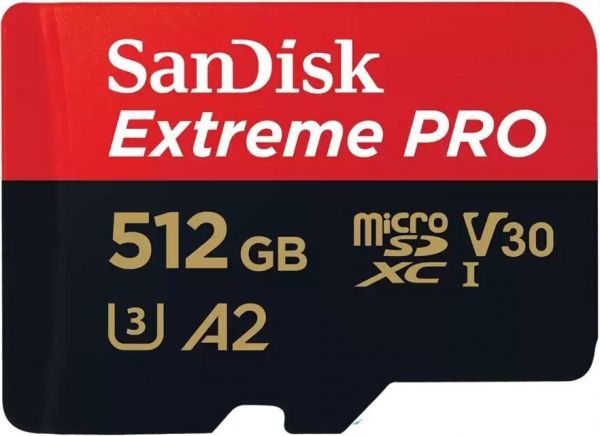 ����� ������ SanDisk microSD  512GB C10 UHS-I U3 R200/W140MB/s Extreme Pro V30 + SD SDSQXCD-512G-GN6MA - �������� 1