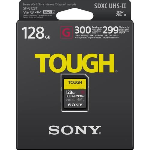   Sony 128GB SDXC C10 UHS-II U3 V90 R300/W299MB/s Tough SFG1TG -  2