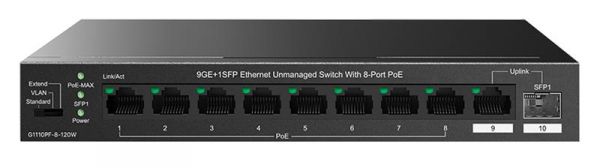 ���������� TENDA TEG1110PF-8-120W 8xGE PoE, 1xGE, 1xSFP, ������������� TEG1110PF-8-120W - �������� 1
