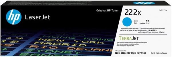  HP 222X CLJ Pro 3203/3303 Cyan (2500) W2221X -  1