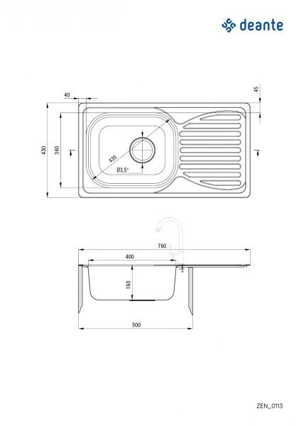 ����� �������� Deante Doppio, ����.�����, �������., � ������, 780�430�160��, ���� - 1, ���������, ���� ZEN_0113 - �������� 4
