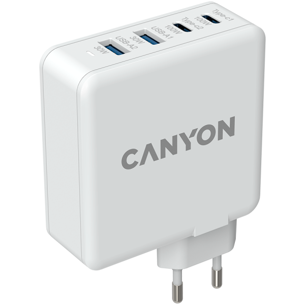    Canyon H-100 GaN 2xUSB-C, 2xUSB-A, PD3.0, QC3.0, 100W White (CND-CHA100W -  1